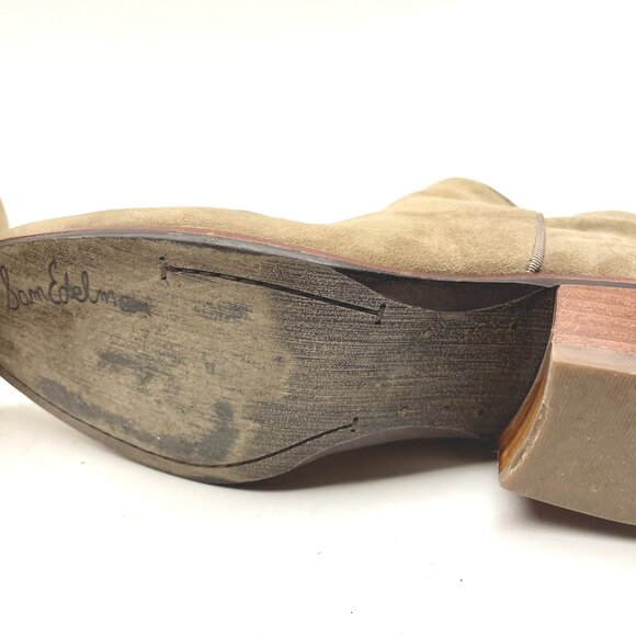Sam Edelman sand suede booties side zipper - Picture 7 of 7
